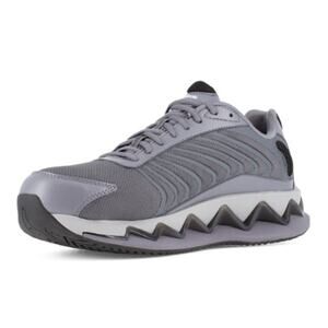 REEBOK Men's Zig Elusion Heritage Work Sneaker 11.5 WIDE Grey Black Comp Toe EUC